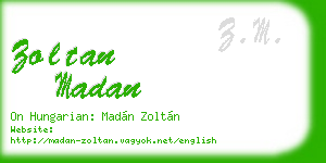 zoltan madan business card